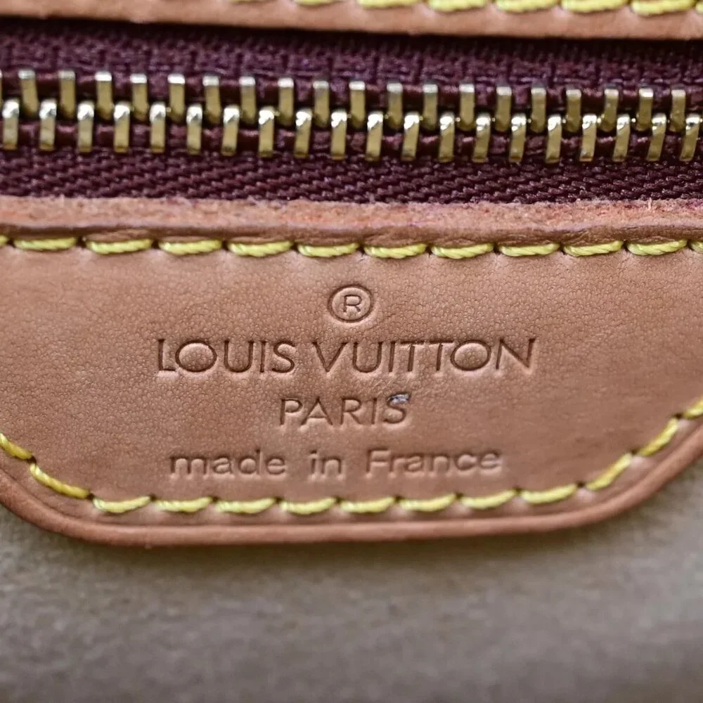 LOUIS VUITTON Logo Looping GM Shoulder Bag Monogram Leather Brown